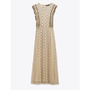 Zara Lace Cream Polka Dot Dress